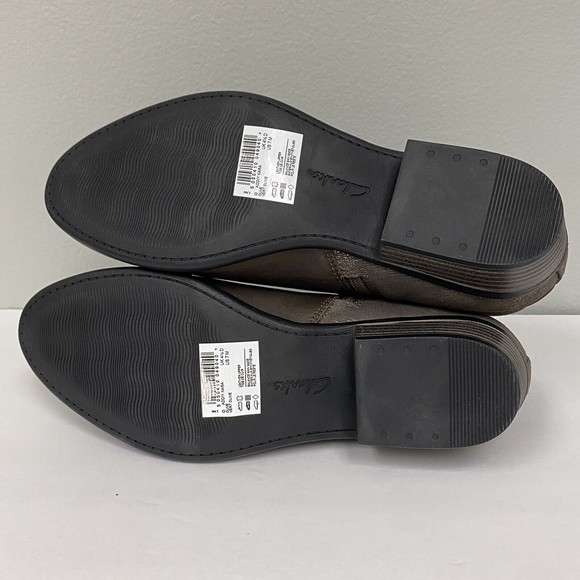 Clarks Collection Addiy Kara Olive Brown Ankle Boots Size 7 Leather Low Heel NEW - Picture 7 of 9